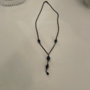 Vintage 14 inch necklace with black stones.